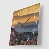 Sonnenaufgang an Bryce Schlucht Quadratische Wanduhr (Winkel)
