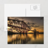 Sonnenaufgang an der Forth Rail Bridge Postkarte (Vorne/Hinten)