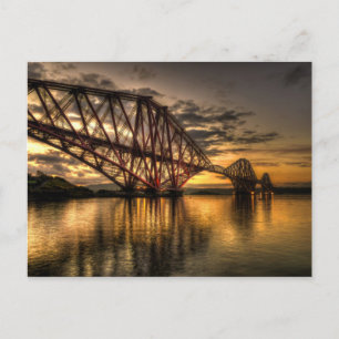Sonnenaufgang an der Forth Rail Bridge Postkarte