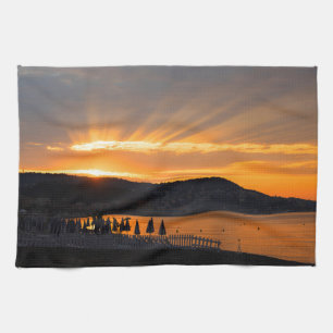 Sonnenaufgang an der Promenade des Anglais Geschirrtuch