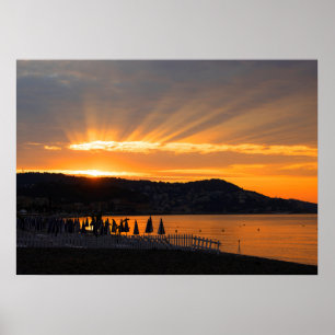 Sonnenaufgang an der Promenade des Anglais Poster