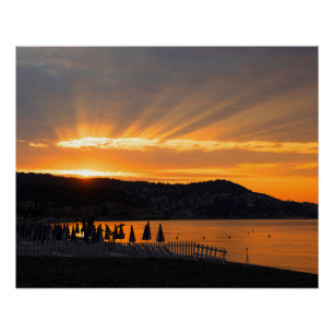 Sonnenaufgang an der Promenade des Anglais Poster