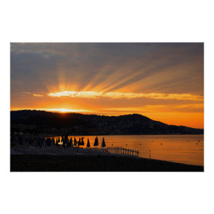 Sonnenaufgang an der Promenade des Anglais Poster