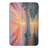 Sonnenaufgang an der Wasserfarbe des Teiches Badematte (Vorderseite Vertikal)