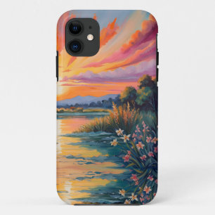 Sonnenaufgang an der Wasserfarbe des Teiches Case-Mate iPhone Hülle