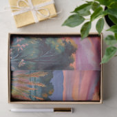 Sonnenaufgang an der Wasserfarbe des Teiches Seidenpapier (Geschenk)