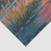 Sonnenaufgang an der Wasserfarbe des Teiches Seidenpapier (Detail)