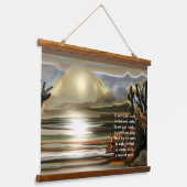 Sonnenaufgang an der Wüste Abstrakt im Südwesten Wandteppich Mit Holzrahmen (Gewinkelt)