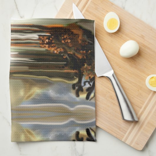 Sonnenaufgang an der Wüste Abstrakte Kunst im Südw Handtuch (Viertel Falte)