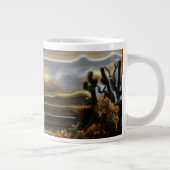 Sonnenaufgang an der Wüste Abstrakte Kunst im Südw Jumbo-Tasse (Rechts)