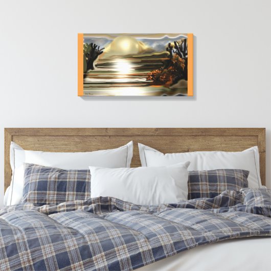 Sonnenaufgang an der Wüste Abstrakte Kunst im Südw Leinwanddruck (Insitu (Schlafzimmer))