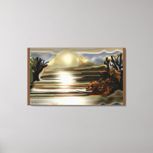 Sonnenaufgang an der Wüste Abstrakte Kunst im Südw Leinwanddruck