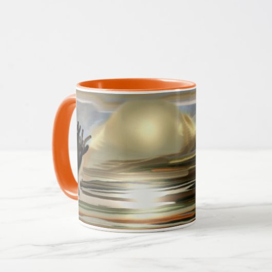 Sonnenaufgang an der Wüste Abstrakte Kunst im Südw Tasse (Vorderseite Links)