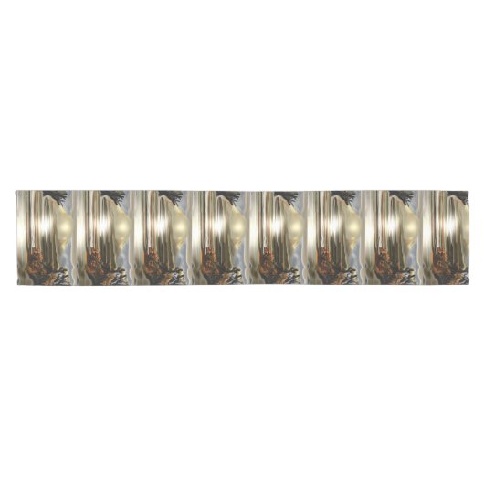 Sonnenaufgang an der Wüste Abstrakte Kunst Kurzer Tischläufer (Horizontal)