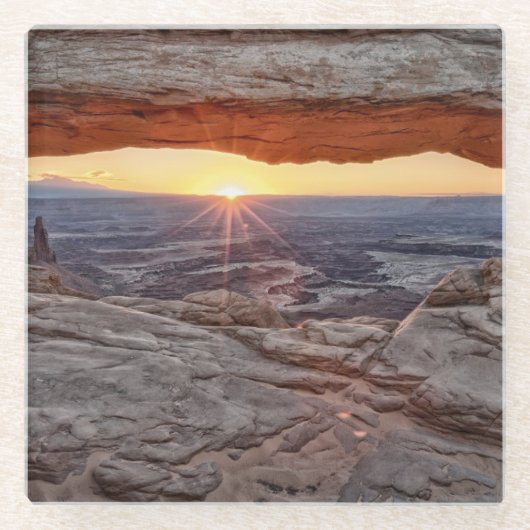 Sonnenaufgang an MESA-Bogen, Canyonlands Glasuntersetzer (Vorderseite)