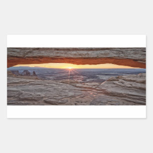 Sonnenaufgang an MESA-Bogen, Canyonlands Rechteckiger Aufkleber