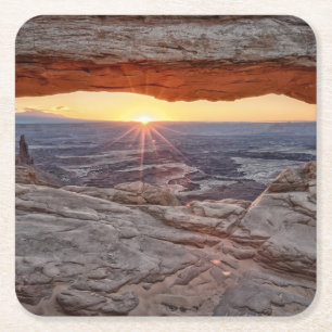 Sonnenaufgang an MESA-Bogen, Canyonlands Rechteckiger Pappuntersetzer