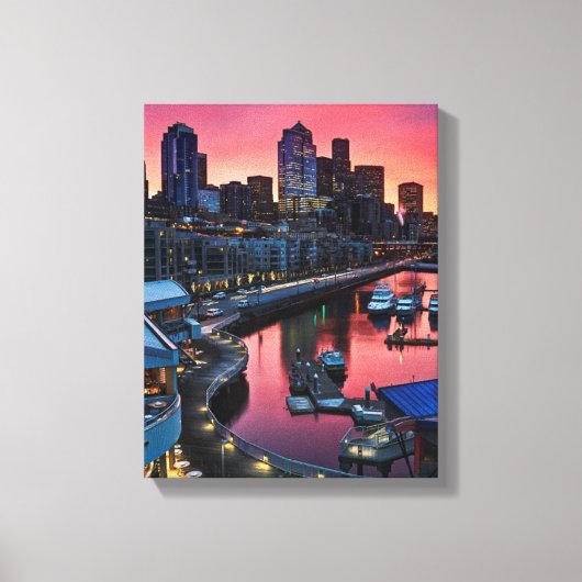 Sonnenaufgang an Pier 66 mit Blick auf Glockenhafe Leinwanddruck (Vorderseite)