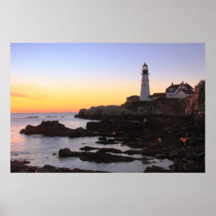 Sonnenaufgang an Portlandhauptleuchtturm Poster