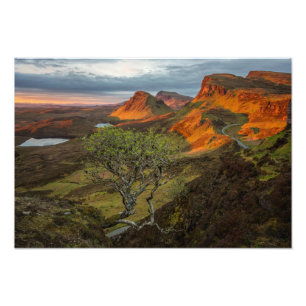 Sonnenaufgang an Quiraing Bergen auf Skye, Fotodruck