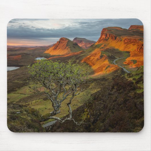 Sonnenaufgang an Quiraing Bergen auf Skye, Mousepad (Vorne)
