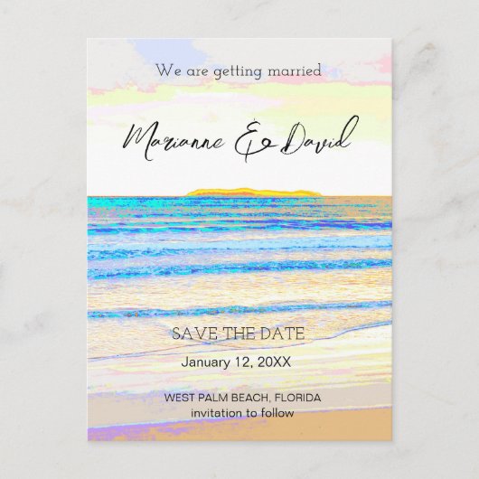 Sonnenaufgang Ankündigung Datum freihalten Postkar (Vorderseite)