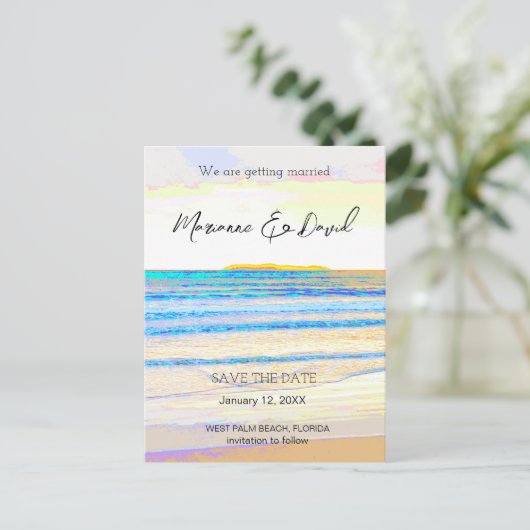 Sonnenaufgang Ankündigung Datum freihalten Postkar (Stehend Vorderseite)