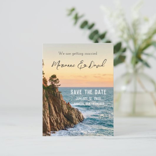 Sonnenaufgang Ankündigung Datum freihalten Postkar (Stehend Vorderseite)