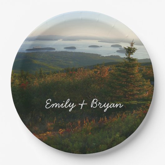 Sonnenaufgang auf dem Cadillac Mountain I Pappteller (Vorderseite)