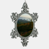 Sonnenaufgang auf dem Cadillac Mountain I Schneeflocken Zinn-Ornament (Links)