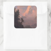 Sonnenaufgang auf dem Matterhorn Quadratischer Aufkleber (Tasche)