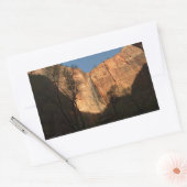 Sonnenaufgang auf dem Riverside Wanderweg at Zion Rechteckiger Aufkleber (Umschlag)