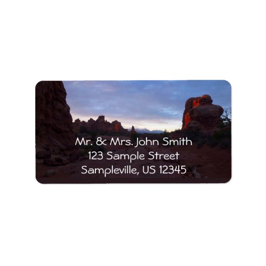 Sonnenaufgang auf dem Windows Trail in Arches Adressaufkleber (Vorne)