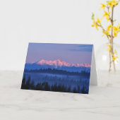 Sonnenaufgang auf den olympischen Bergen - Rahmena Karte (Gelbe Blume)
