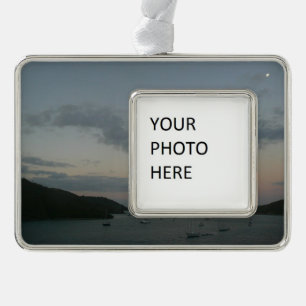 Sonnenaufgang auf den St. Thomas IV Jungfrau Islan Rahmen-Ornament Silber