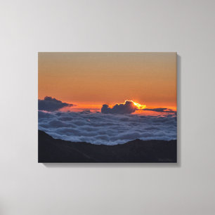 Sonnenaufgang auf Haleakala Foto auf eingewickelte Leinwanddruck