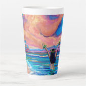 Sonnenaufgang auf Kauai mit Hula Girl-Tasse Milchtasse (Vorderseite)