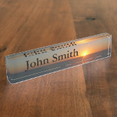 Sonnenaufgang auf Sea III Ocean Horizon Seascape Namensplakette (Seite)