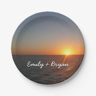 Sonnenaufgang auf Sea III Ocean Horizon Seascape Pappteller