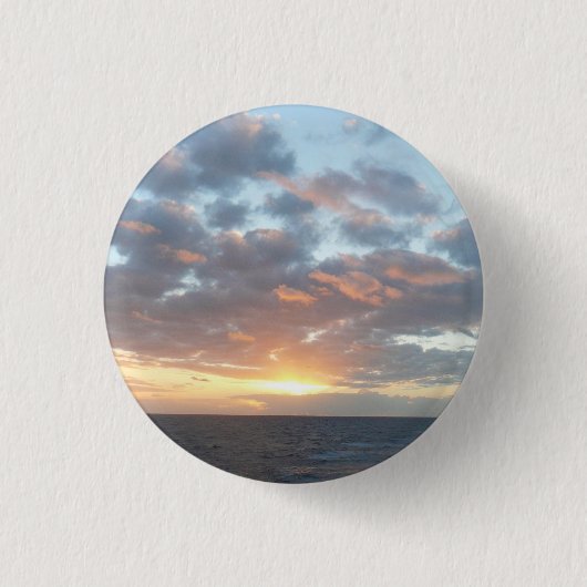 Sonnenaufgang auf See I Pastel Seascape Button (Vorderseite)