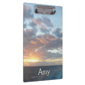 Sonnenaufgang auf See I Pastel Seascape Klemmbrett (Rechts)