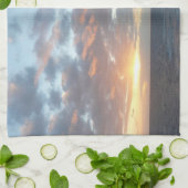 Sonnenaufgang auf See I Pastel Seascape Küchentuch (Gefaltet)