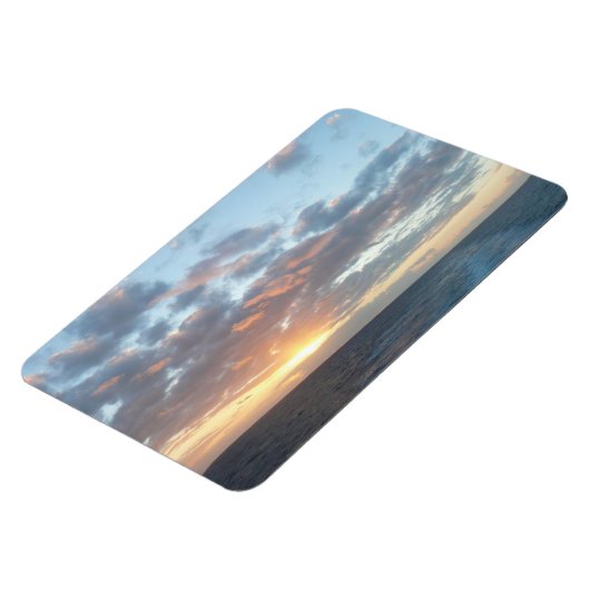 Sonnenaufgang auf See I Pastel Seascape Magnet (Linke Seite)