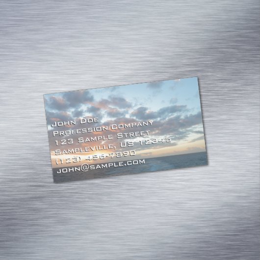 Sonnenaufgang auf See I Pastel Seascape Magnetische Visitenkarte (Beispiel)