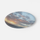 Sonnenaufgang auf See I Pastel Seascape Pappteller (Schrägansicht)