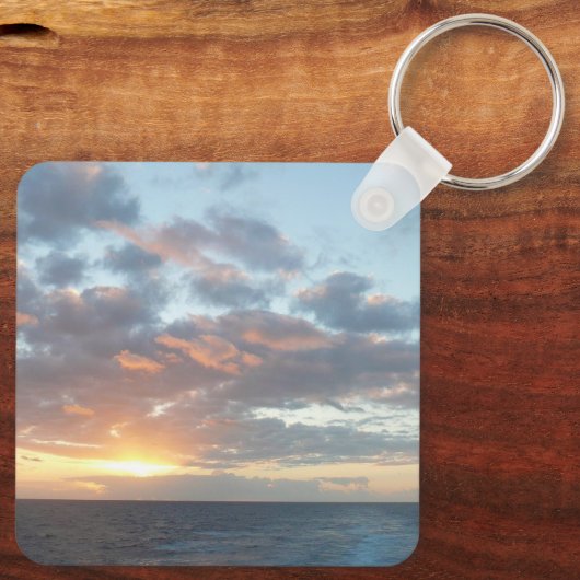 Sonnenaufgang auf See I Pastel Seascape Schlüsselanhänger (Rückseite)