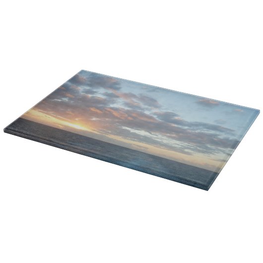 Sonnenaufgang auf See I Pastel Seascape Schneidebrett (Ecke)