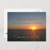 Sonnenaufgang auf See Save the Date Postkarte (Vorne/Hinten)