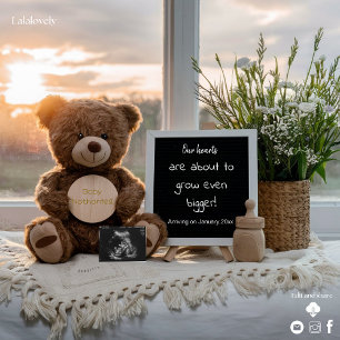 Sonnenaufgang, Bär und Blumen Schwangerschaftsankü Feiertagskarte