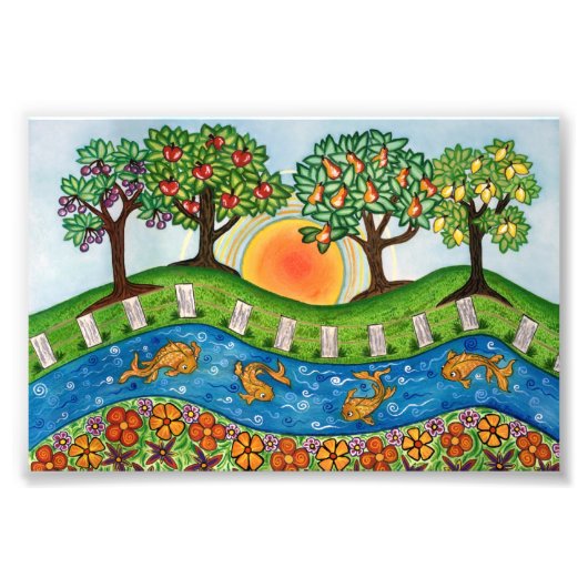 Sonnenaufgang bei Orchard-Qualität Fotodruck (Vorne)